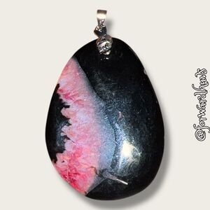 Rhodonite Pendant with 925 Sterling Silver Hanger